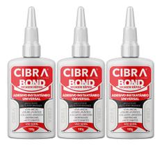 Kit 03 Super Cola Instantânea 100g Cibra Bond Universal