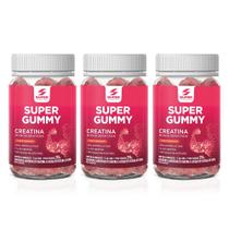 Kit 03 Super Gummy Creatina Sabor Morango - Super Nutrition