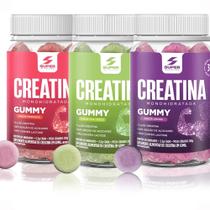 Kit 03 Super Gummy Creatina Sabores -morango-uva Verde-amora