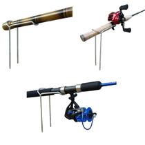 Kit 03 suportes 1 vara de pesca chão fixo 30 cm Kit 03 suportes 1 vara de pesca chão fixo 30 cm