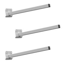 Kit 03 Suportes Inclinação Haste De Refletor Led Parede Fachada Banner Base Inclinada 60 Cm