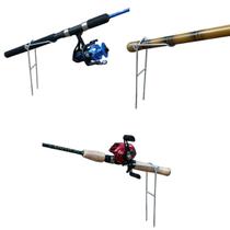 Kit 03 suportes para 1 vara de pesca dobrável
