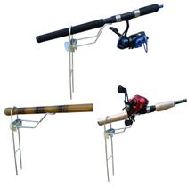 Kit 03 Suportes Para 1 Vara De Pesca Manivela Com Regulagem