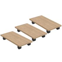 Kit 03 Suportes Para Cpu Com Rodízios Cyber L03 Amadeirado - Lyam Kit 03 Suportes Para Cpu Com Rodízios Cyber L03 Amadeirado - Lyam