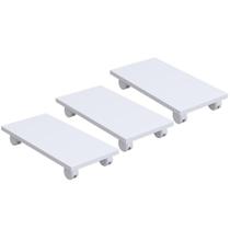 Kit 03 Suportes Para Cpu Com Rodízios Cyber L03 Branco