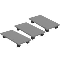 Kit 03 Suportes Para Cpu Com Rodízios Cyber L03 Cinza - Lyam Kit 03 Suportes Para Cpu Com Rodízios Cyber L03 Cinza - Lyam