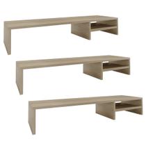 Kit 03 Suportes Para Monitor Stand Home Office Lap 90 cm L03 Amadeirado - Lyam Kit 03 Suportes Para Monitor Stand Home Office Lap 90 cm L03 Amadeirado - Lyam