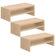 Kit 03 Suportes Stand Para Monitores Mesa Escritório Home Office Lap L03 Amadeirado - Lyam Kit 03 Suportes Stand Para Monitores Mesa Escritório Home Office Lap L03 Amadeirado - Lyam