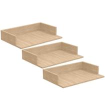 Kit 03 Suportes Suspensos Para Micro-ondas Forno 60x40 Cm Class L03 Amadeirado