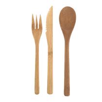 Kit 03 Talheres De Bambu 20cm - KCB-10