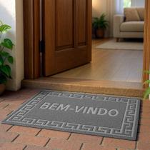 Kit 03 Tapete Antiderrapante Capacho Welcome 38 cm X 58 cm Porta Entrada Sala Bem Vindo Acabamento PVC