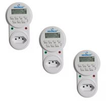 Kit 03 Temporizador Digital Programável Bivolt Tomada Timer 10a Kit 03 Temporizador Digital Programável Bivolt Tomada Timer 10a