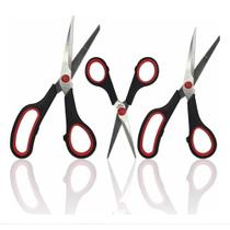 Kit 03 Tesouras Profissional Aço Inox Corte Costura Multiuso