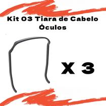 Kit 03 Tiara Fita de Cabelo Arco Quadrado Preto- Estilo Óculos de Sol - AL REPRE
