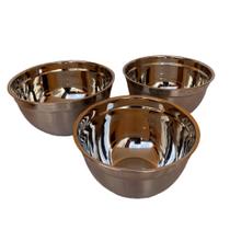 Kit 03 Tigela Funda Mixing Bowl Inox 26 28 30cm Saladeira Kit 03 Tigela Funda Mixing Bowl Inox 26 28 30cm Saladeira