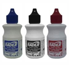 Kit 03 Tinta Para Almofada de Carimbo Alto Rendimento 40ml Radex