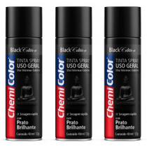 Kit 03 Tintas Spray 400ml Para Uso Geral Multiuso Secagem Rápida - Chemicolor