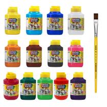 Kit 03 Tintas Tempera Guache Acrilex 250ml Escolar Infantíl (Escolha a Cor) + Brinde