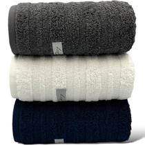 Kit 03 Toalha de Banho Grande/Grossa - Loft - Cinza/Branca/Azul - 72x140cm (Volume extra) LMpeter Kit 03 Toalha de Banho Grande/Grossa - Loft - Cinza/Branca/Azul - 72x140cm (Volume extra) LMpeter