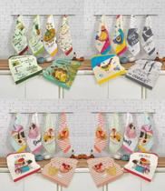 Kit 03 Toalhas Cozinha Pano De Copa Prato Teka Fiori