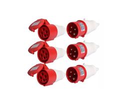 Kit 03 Tomada Industrial Acoplador e Plugue M/F 16A 380v 4P