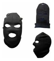 Kit 03 Touca Capuz Ninja 3 Furos Motociclista Militar Lã