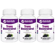 Kit 03 trans resveratrol 600mg 60 caps nutrivitalle Kit 03 trans resveratrol 600mg 60 caps nutrivitalle