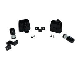 Kit 03 Trinco Completo para Janela de Vidro de Correr 4 Folhas Polímero com Puxador e Capuchinho