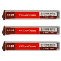 Kit 03 Tubos de Grafite Técnico 0.5mm HB/ 2B/ B Faber Castell Polymer Tubo c/ 24 Minas Cada (Graduação à Escolher)
