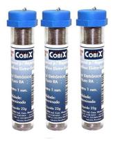 Kit 03 Tubos Solda Estanho 1mm 63x37 1.0mm C/ Fluxo - Cobix