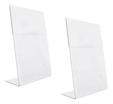 Kit 03 Un Display Expositor Acrílico A4 L Cristal Balcão Kit 03 Un Display Expositor Acrílico A4 L Cristal Balcão