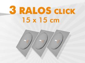 Kit 03 un ralo click quadrado 15x15