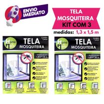 Kit 03 Un Tela Protetora Mosqueteiro Janela Anti-insetos Pernilongo Adesivo Rede Ajustável 1,50