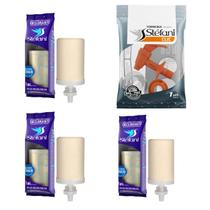 Kit 03 un Vela Stéfani Declorante Dupla Ação Carvão Ativado 01 un Torneira Original Stéfani Clic Compativeis Filtros por gravidade,de barro,de cerâmi Kit 03 un Vela Stéfani Declorante Dupla Ação Carvão Ativado 01 un Torneira Original Stéfani Clic Compativeis Filtros por gravidade,de barro,de cerâmi