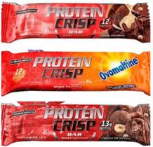 Kit 03 unid de Crisp Bar Protein Sabor Duo Crunch,Ovomaltine e Trufa de Avelã de 45g-Integralmedica