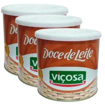 Kit 03 Unidades Doce De Leite Cremoso Viçosa Premium Tradicional Lata 800g