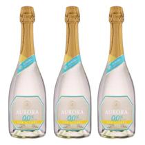 Kit 03 Unidades Espumante Aurora Zero Álcool Garrafa 750ml