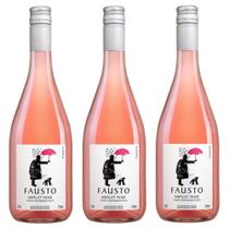 Kit 03 Unidades Vinho Fausto de Pizzato Merlot Rosé 750ml