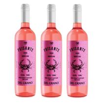 Kit 03 Unidades Vinho Frisante Del Grano Rosé Suave 750ml