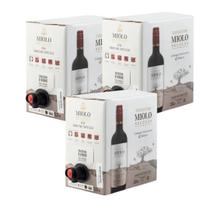 Kit 03 Unidades Vinho Miolo Seleção Cabernet&merlot Bag 3lt