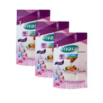 Kit 03 Unidades Vivasal Diet Gourmet 80% Menos Sódio - Refil 450g