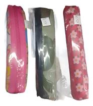 Kit 03 Unids Estojos Porta Lápis Tubinho Decorado Com Zíper