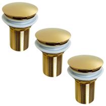 kIT 03 Válvula Ralo Click 1.1/4 Metal P/ Pia e Cuba Dourada kIT 03 Válvula Ralo Click 1.1/4 Metal P/ Pia e Cuba Dourada
