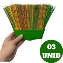 Kit 03 Vassoura Piaçava Multiuso Nylon Resistente Kit 03 Vassoura Piaçava Multiuso Nylon Resistente