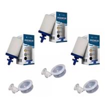 Kit 03 Vela Para Filtro Barro Alcalina Premium Tripla Ação + 03 Boia Oasis