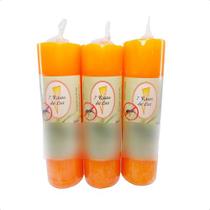 Kit 03 Velas 7 Dias Citronela 210g Parafina Pura Aromática Repelente