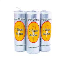 Kit 03 Velas Votiva 7 Dias Prata 260g Parafina Pura