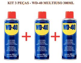 Kit 03 wd40 spray multiuso lubrificante desengripante 300 ml