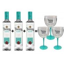 KIT 03un GIN THEROS 1L + 3 TAÇAS ACRÍLICO GRÁTIS