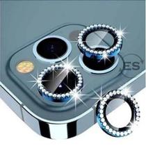 Kit 03X Película Lente Câmera Brilho Diamante Para iPhone 14 Pro / 14 Pro Max + Charme e Proteção - Premium